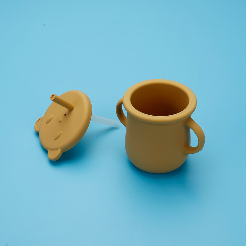 兒童硅膠吸管水杯防摔 嬰兒餐具